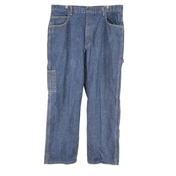 Bulwark Flame Resistant Jeans Men's Size 38/31 Dark Wash Carpenter - Picture 1 of 6